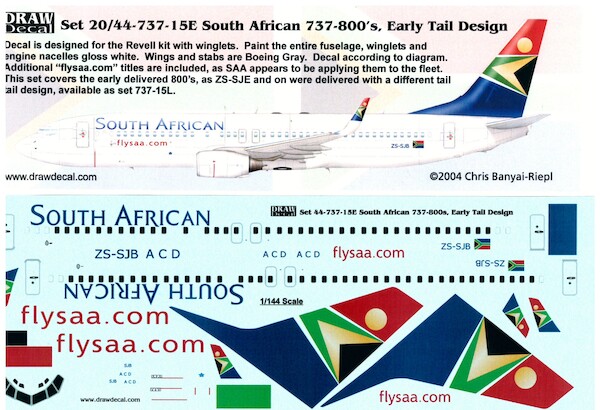 Boeing 737-800 (South African Early tail Design)  44-737-15E