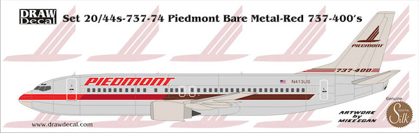 Boeing 737-400 (Piedmont Bare Metal - Red)  44-737-74