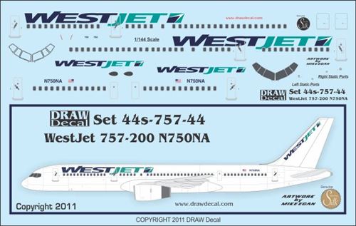 Boeing 757-200 (Westjet)  44-757-44