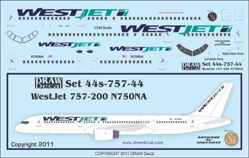 Boeing 757-200 (Westjet) 44-757-44