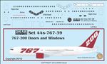 Boeing 767-200 Windows. 3 door variant 1 overwing exits 44-767-39