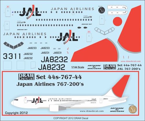 Boeing 767-200 (Japan Airlines) 44-767-44