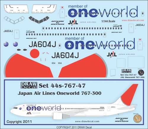 Boeing 767-300ER (JAL Oneworld)  44-767-47
