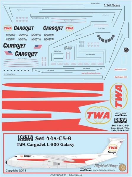 C5A Galaxy (Flights of Fancy L500 TWA Twin Globe scheme)  44-C5-9