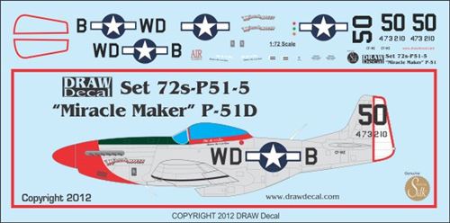 P51D Mustang  "Miracle Maker"  72-P51-5