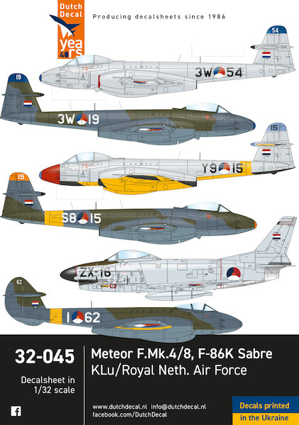 Gloster Meteor F4/F8, F86K Kaasjager (KLu/Royal Netherlands Air force) DD32045