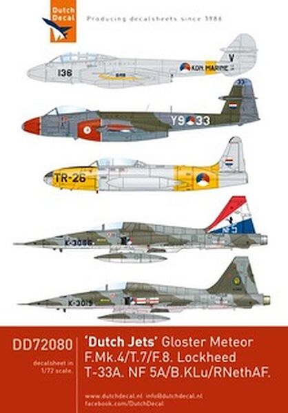 Dutch Jets (Meteor F MK4/F7/F8, Lockheed T33, NF5A/B) (REISSUE)  DD72080