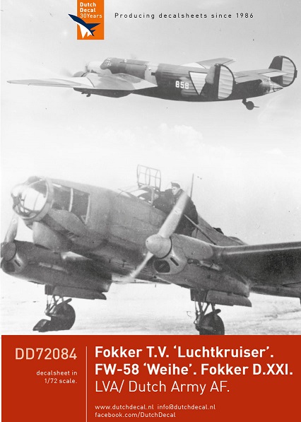 Fokker TV Luchtkruiser, Fw58 Weihe, Fokker D21 (LVA)  DD72084
