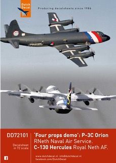 Four Props demo's: P3C Orion Kon Marine '75 Years MLD", C130H-30 Hercules KLu '55 years of 334sq" LAST STOCK, NOW SOLD OUT DD72101