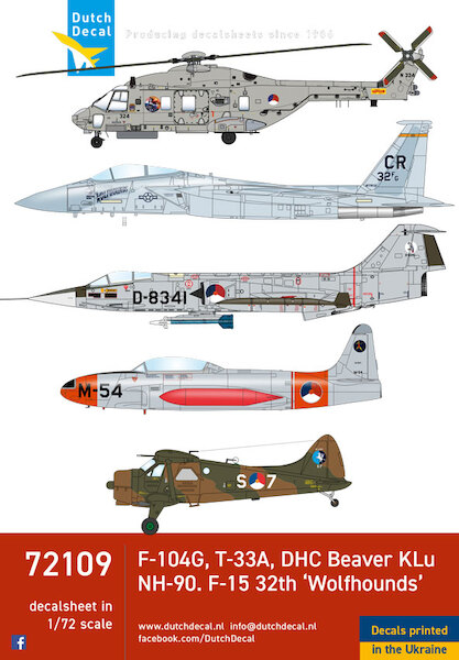 NH90, F194G Starfighter, T33, DHC2 Beaver (KLu), F15 eagle (32TFS USAFE Soesterberg)  DD72109