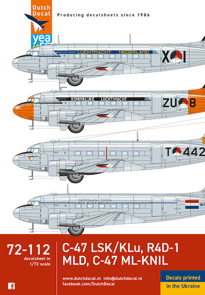 C47 Dakota LSK/KLu, R4D-1 Koninklijke Marine Luchtvaartdienst, C47 ML-KNIL DD72112