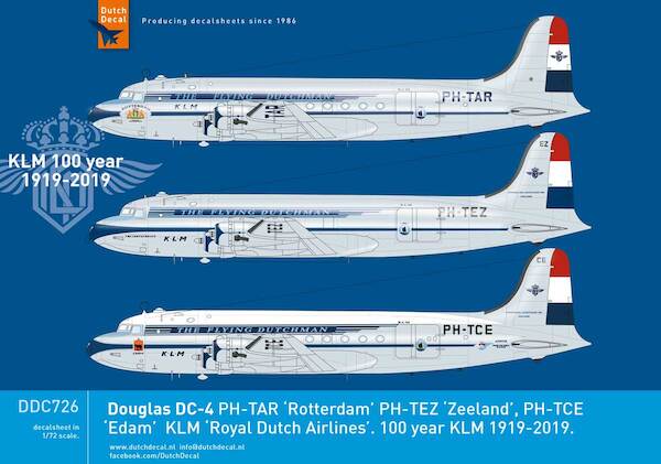 Douglas DC4 (KLM) (PH-TAR 'Rotterdam'and PH TEZ 'Zeeland') DDC726