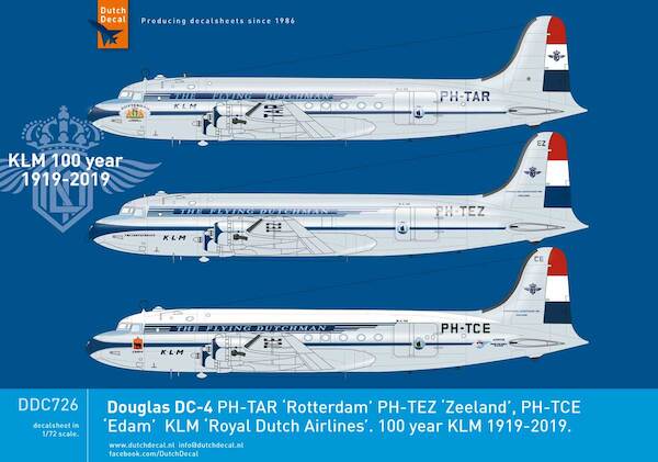 Douglas DC4  (KLM) (PH-TAR 'Rotterdam'and PH TEZ 'Zeeland')  DDC726