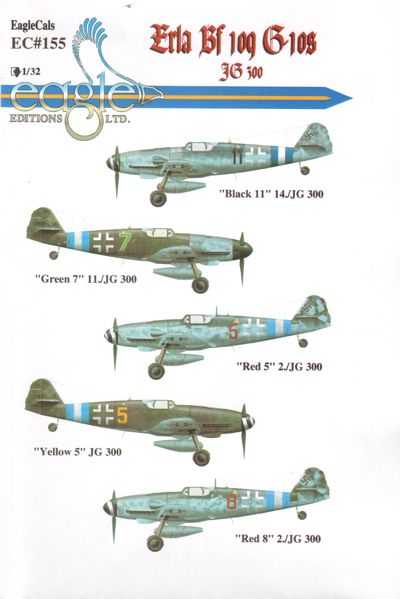 Erla Messerschmitt BF109G-10's (JG300) EC-32-155