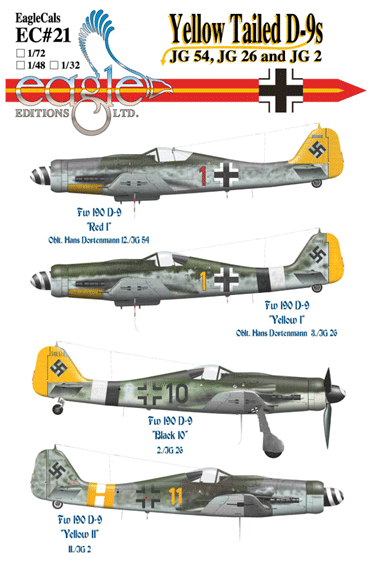 Yellow tailed Focke Wulf FW190D-9 (JG54, JG26, JG2) EC-32-21