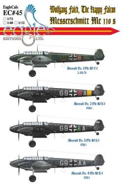 Messerschmitt Me110 (Wolfgang Falck, The Happy Falcon of NJG1)  EC-72-45