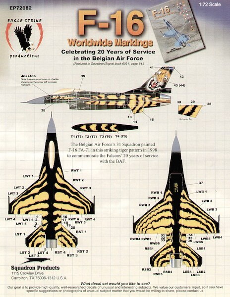 F16 Fighting Falcon (Belgian AF celebrating 20 years of F15 service in the BAF)  ES72082