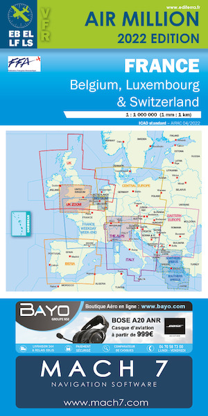 France: VFR Chart France Day 2022 (includes Belgium, Luxembourg and Switzerland airspace) FRANCE