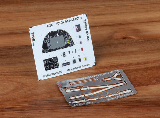 SPACE 3D Detailset Supermarine Spitfire MKIXc Instrument Panel and seatbelts (Airfix) 3DL32013