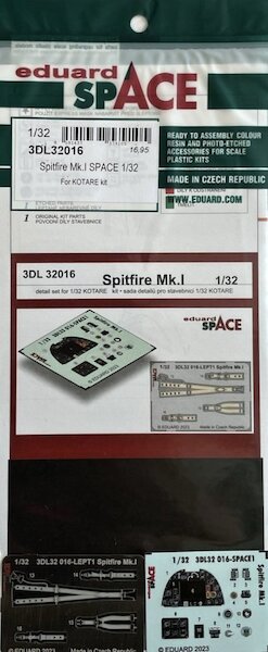SPACE 3D Detailset Supermarine Spitfire MKI Instrument Panels and seatbelts (Kotare) 3DL32016
