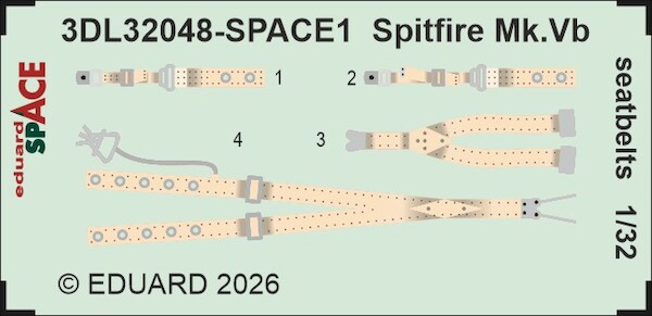 SPACE 3D  Detailset  Spitfire MKVb Seatbelts (Kotare)  3DL32048
