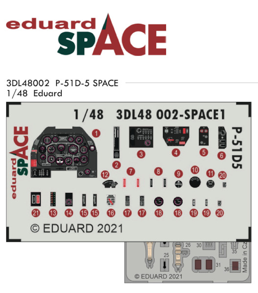 SPACE 3D Detailset P51D-5 Mustang (Eduard) 3DL48002