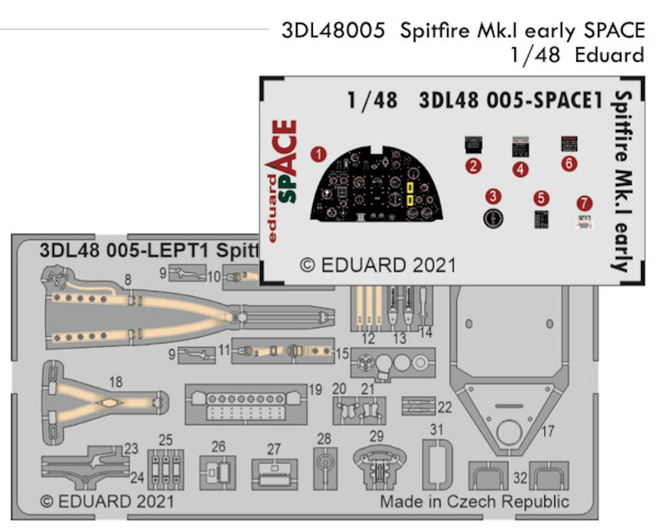 SPACE 3D Detailset Spitfire MKI Early (Eduard)  3DL48005