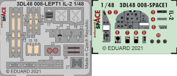 SPACE 3D Detailset Ilyushin IL2 (Zvezda)  3DL48008