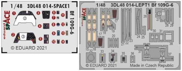 SPACE 3D Detailset Messerschmitt BF109G-6  (Eduard)  3DL48014