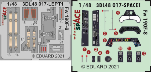 SPACE 3D Detailset Focke Wulf FW190F-8 (Eduard)  3DL48017