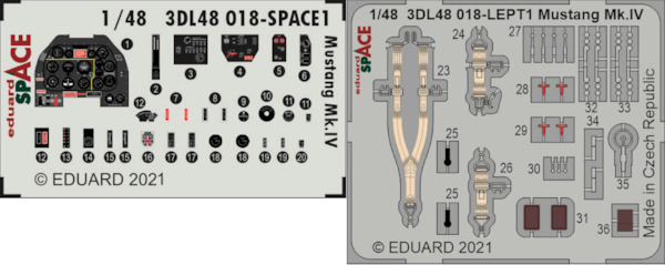 SPACE 3D Detailset P51D Mustang MKIV (Eduard)  3DL48018