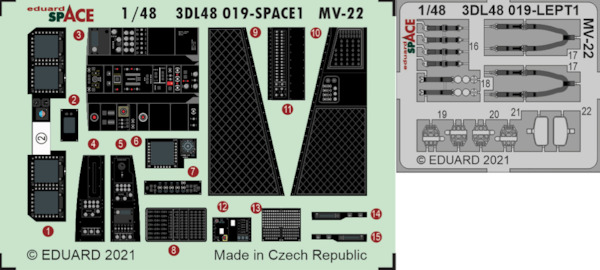 SPACE 3D Detailset MV22 Osprey (Hobby boss)  3DL48019