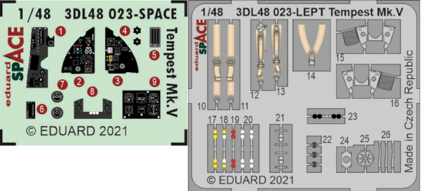 SPACE 3D Detailset Hawker Tempest MKV  (Eduard)  3DL48023