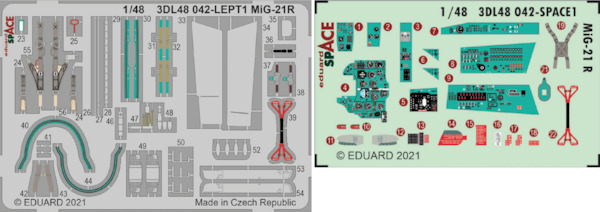 SPACE 3D Detailset Mikoyan MiG21R Fishbed (Eduard)  3DL48042