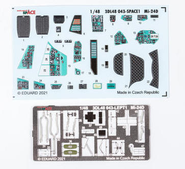 SPACE 3D Detailset Mil Mi24D Hind (Eduard/Zvezda)  3DL48043