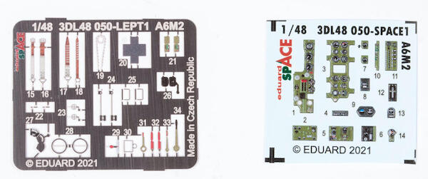 SPACE 3D Detailset Mitsubishi A6M-2 Zero (Eduard)  3DL48050