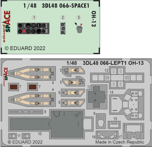SPACE 3D Detailset Bell OH13 (Italeri) 3DL48066