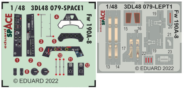 SPACE 3D Detailset Focke Wulf FW190A-8 (Eduard) 3DL48079