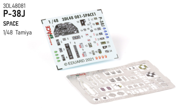 SPACE 3D Detailset P38J Lightning (Tamiya)  3DL48081