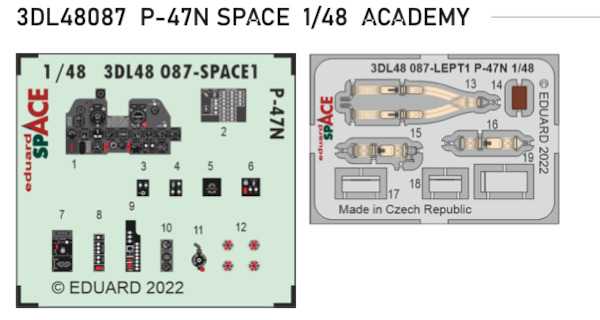 SPACE 3D Detailset P47N Thunderbolt (Academy) 3DL48087
