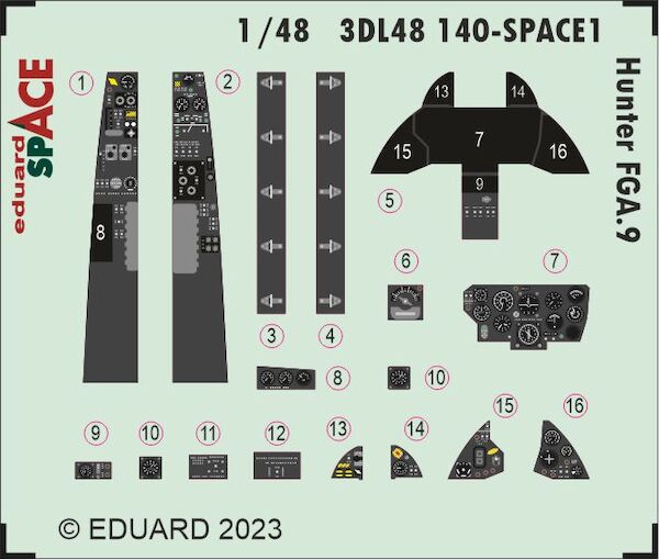 SPACE 3D Detailset Hawker Hunter FGA9 (Airfix)  3DL48140