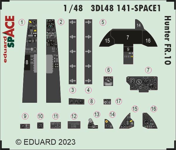 SPACE 3D Detailset Hawker Hunter FR10 (Airfix)  3DL48141