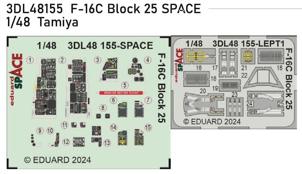 SPACE 3D Detailset F16C Block 25 (Tamiya) 3DL48155