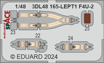 SPACE 3D Detailset Vought F4U-2 Corsair Instrument panel and Seatbelts  (Magic Factory)  3DL48165