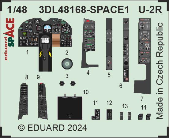 SPACE 3D Detailset Lockheed U2R Dragon Instrument panel and Seatbelts (Hobby Boss) 3DL48168