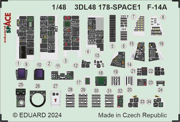 SPACE 3D Detailset Grumman F-14A Tomcat (Great Wall Hobby) 3DL48178