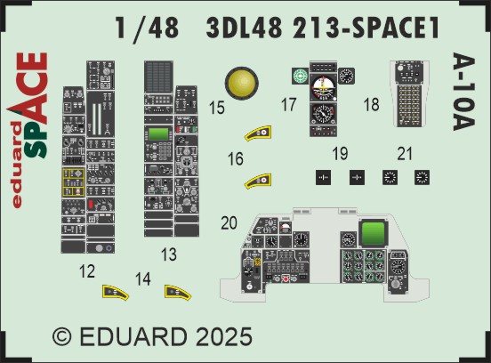 SPACE 3D Detailset A10A Thunderbolt Instrument panel and Seatbelts  (Great Wall Hobby)  3DL48213