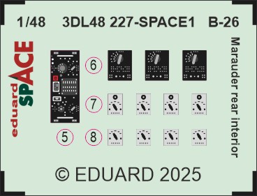 SPACE 3D Detailset B26G Marauder Rear Interior (ICM) 3DL48227