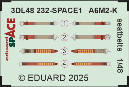 SPACE 3D Detailset A6M2-K Seatbelts (Eduard) 3DL48232