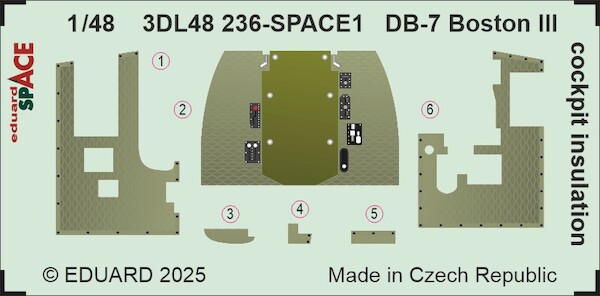 SPACE 3D Detailset DB7 Boston III Cockpit Insulation  (Hong Kong Models)  3DL48236
